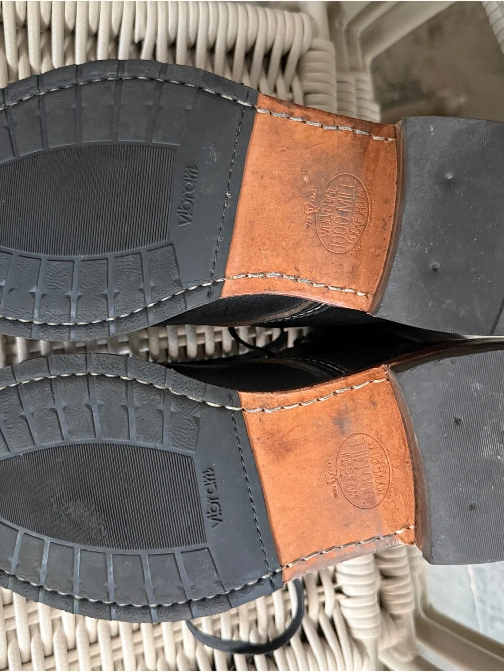 Wolverine 1000 Mile Black Leather Boots 9.5D